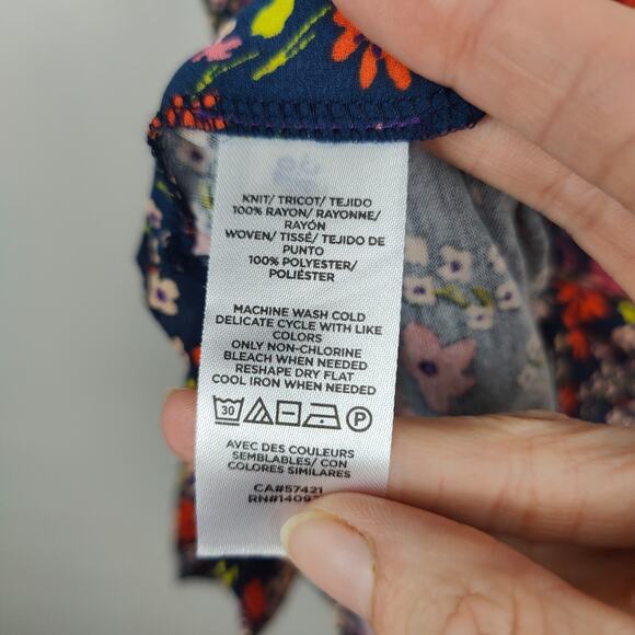 Loft Tank‎ Top Womens Small Blue Floral Print NWT Lightweight Sleeveless Blouse - Picture 6 of 9